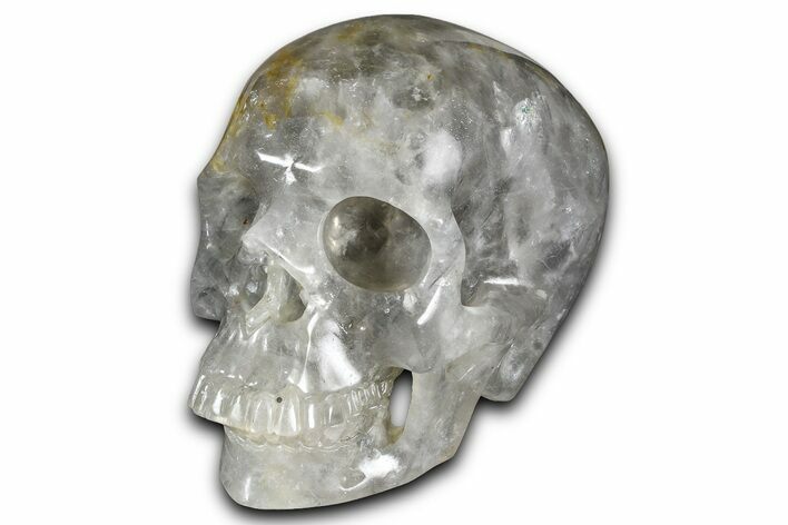 Realistic, Carved Gray Quartz Crystal Skull #378683